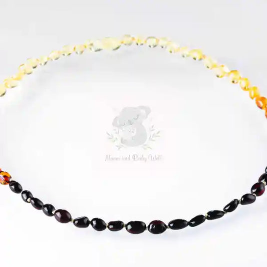 Bernsteinfarbene Regenbogen-Halskette für Erwachsene (45 cm)